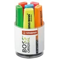 STABILO BOSS ORIGINAL Textmarker Färbig sortiert Breit Keilspitze 2 - 5 mm Nachfüllbar 6 Stück