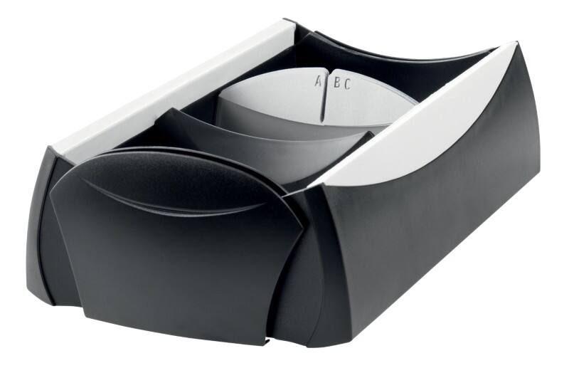 HAN Visitenkartenbox Delta VIP DIN A7 500 Karten Silber, Schwarz 12 x 25,5 x 8 cm