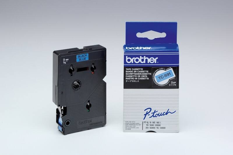 Brother Schriftband TC591 11 x 2 cm Schwarz auf Blau 1 à 7.7 m