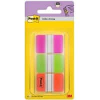 Post-it Durable Index-Haftstreifen Rechteckig 2,54 x 3,81 cm Farbig sortiert 3 Stück à 22 Streifen