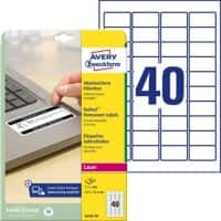 AVERY Zweckform L6145-20 Etiketten Abziehsicher A4 Weiß 45,7 x 25,4 mm 20 Blatt à 40 Etiketten