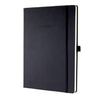 Sigel Conceptum A4 Fallgebunden Schwarz Hardcover-Notizbuch Kariert 97 Blatt