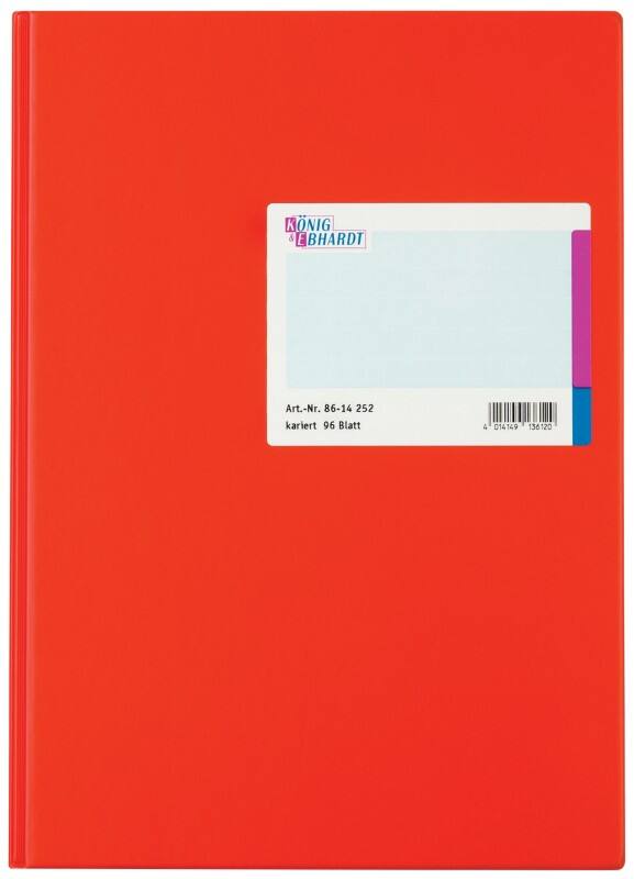 König & Ebhardt Geschäftsbuch A4 Kariert 80 g/m² Rot 96 Blatt