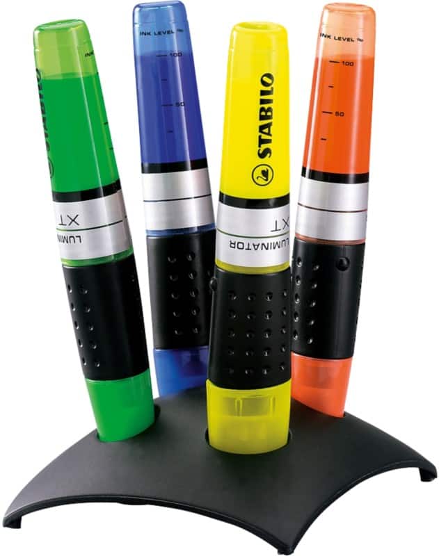 STABILO LUMINATOR Textmarker Färbig sortiert Breit Keilspitze 2-5 mm 4 Stück
