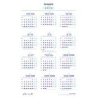 Brepols Wandplaner 2026 1 Jahr / 1 Seite Deutsch, Englisch, Französisch, Niederländisch 60,5 (B) x 0,1 (T) x 40 (H) cm Weiß