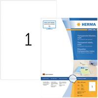 HERMA Transparente Etiketten 4376 Rechteckig DIN A4 210 x 297 mm 100 Blatt à 1 Etikett