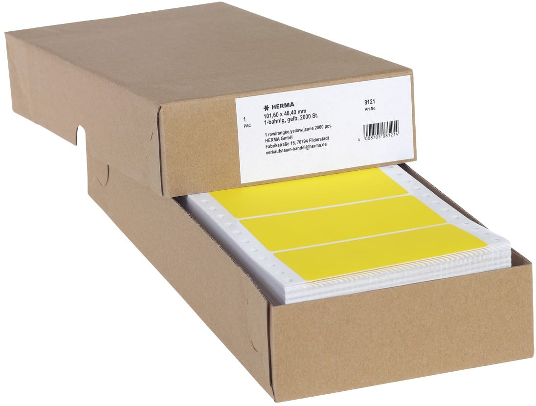 HERMA 8121 Computer-Etiketten Gelb 101,6 x 48,4 mm 2000 Stück