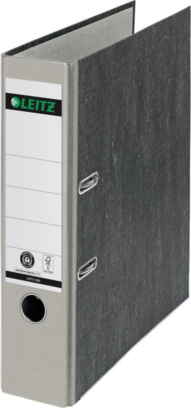 Leitz 180° Ordner Breit A4 82 mm Grau 2 Ringe 1080 Pappkarton Wolkenmarmor Hochformat
