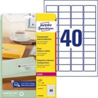 AVERY Zweckform Adressetiketten L4770-25 Transparent 45,7 x 25,4 mm 40 Blatt à 25 Etiketten