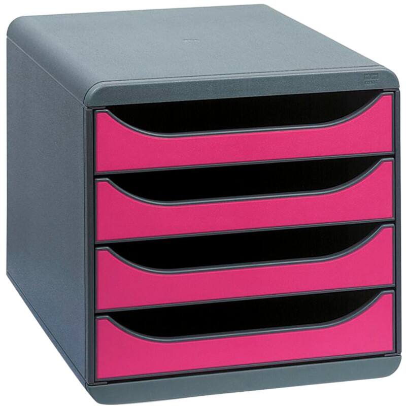 Exacompta Schubladenbox PP (Polypropylen) Grau, Rot 4 Schübe 27,8 x 34,7 x 26,7 cm A4+