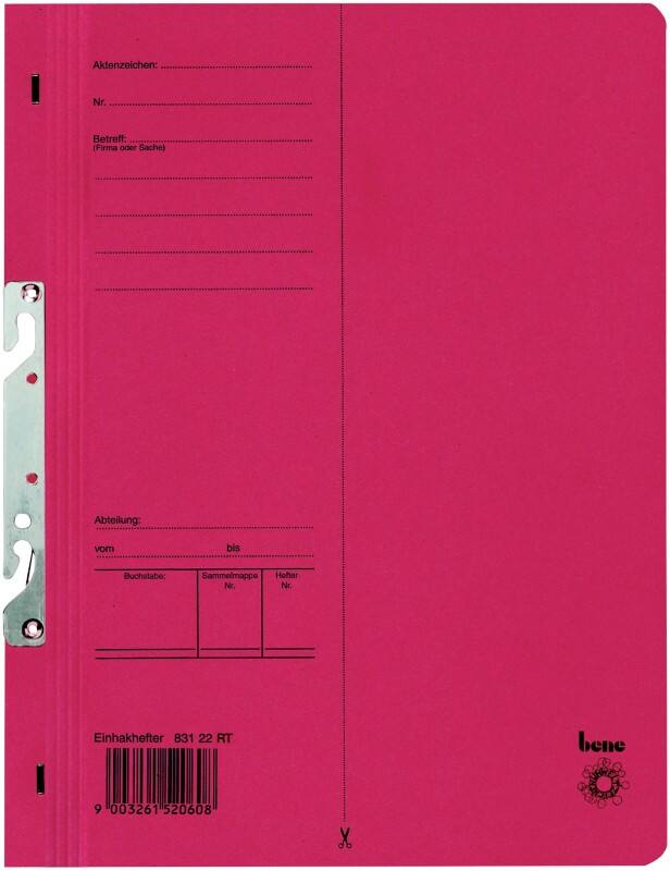 Bene Einhakhefter DIN A4 Rot Manila 250 g/m²