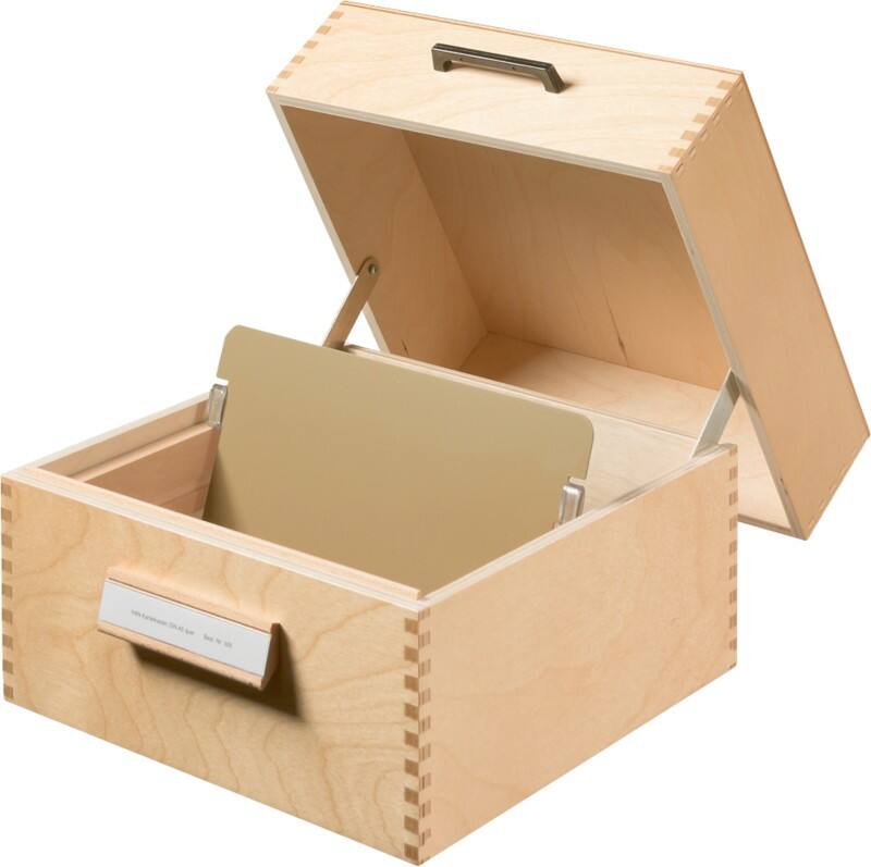 HAN Naturholzkarteikasten DIN A5 900 Karten Hellbraun 25,5 x 25 x 19 cm
