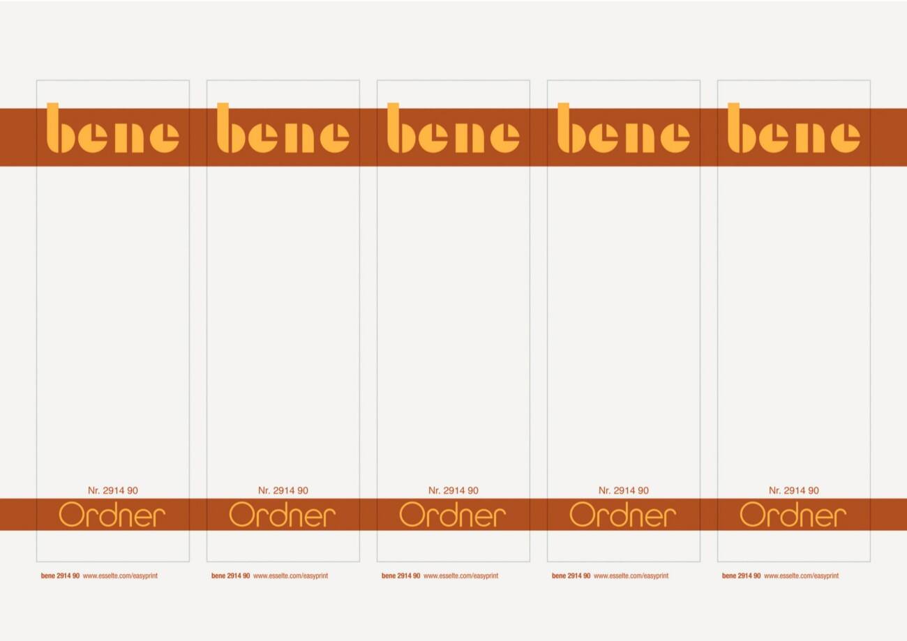 Bene Bedruckbare Rückenschilder Weiß 10 Blatt à 5 Etiketten