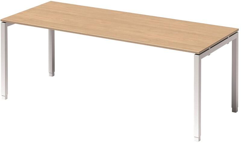 Bisley Cito Höhenverstellbar Schreibtisch Ahorn 4 Metallfüße 2.000 (B) x 800 (T) x 740 (H) mm MFC (Melaminbeschichtete Spanplatte), Stahl