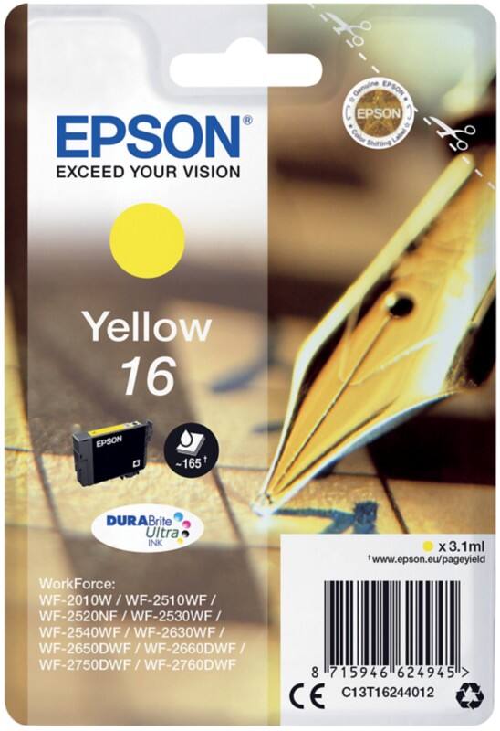 Epson 16 Original Tintenpatrone C13T16244012 Gelb