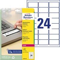 AVERY Zweckform L6146-20 Etiketten Abziehsicher A4 Weiß 63,5 x 33,9 mm 20 Blatt à 24 Etiketten