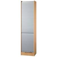 Hammerbacher Rollladenschrank Matrix Buche, Silber 500 x 400 x 2.004 mm