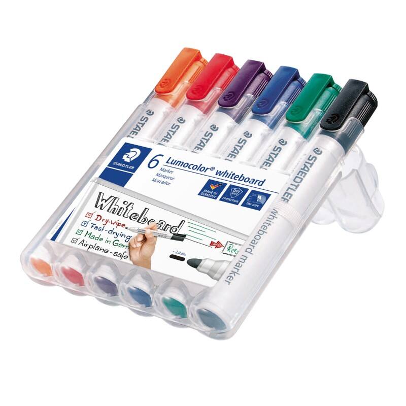 STAEDTLER Whiteboard Marker Medium Rund Färbig Sortiert 6 Stück