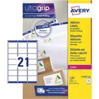 Avery Zweckform L7160-100 Adressetiketten selbstklebend 63,5 x 38,1 mm Weiß 100 Blatt mit 21 Etiketten