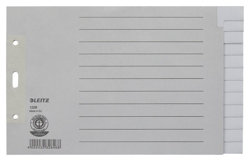 Leitz Blanko Blanko-Register Recycled A5 Grau 12-teilig 100 g/m² Pappkarton 3 Löcher 1226