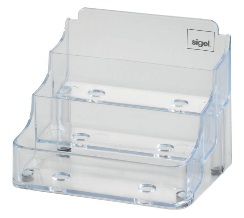 Sigel Visitenkartenaufsteller VA130 Spezial 210 Karten Transparent 9,4 x 1,9 x 5,6 cm