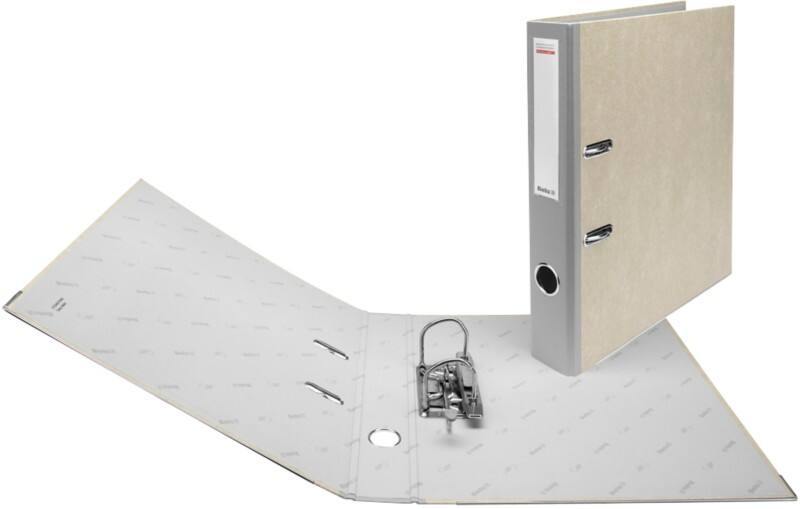 Biella Schmal Ordner A4 40 mm Grau 2 Ringe Pappkarton Wolkenmarmor