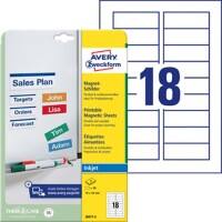 AVERY Zweckform J8871-5 Magnetschilder DIN A4 Weiß 78 x 28 mm 5 Blatt à 18 Etiketten