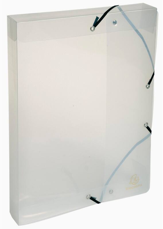 Exacompta Dokumentenbox 5972E A4 PP (Polypropylen) Gummiband 25 (B) x 4 (T) x 33 (H) cm Transparent