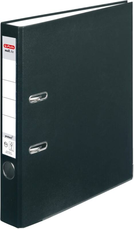herlitz maX.file protect Ordner Schmal A4 50 mm Schwarz 2 Ringe 5450804 Kunststoff Texturiert Hochformat