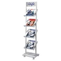 Kerkmann Rico DIN A4 Prospektständer Silber 6330 425 (B) x 300 (T) x 1.650 (H) mm