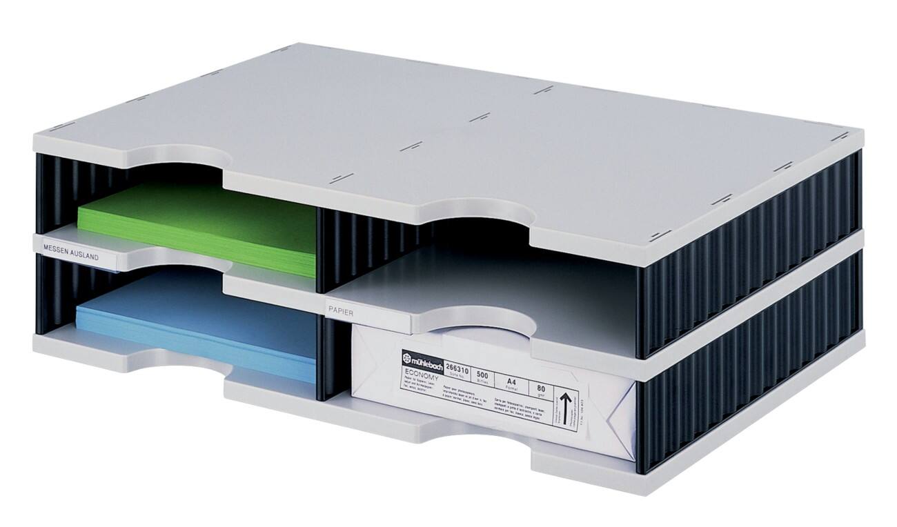 Styro Sortiersystem Grundeinheit Styrodoc® DIN C4 Grau, Schwarz 48,5 x 33,1 x 15,3 cm