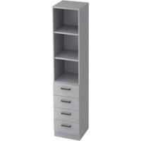 Hammerbacher Regalschrank 2 Fachböden Future Lichtgrau 400 x 420 x 2.004 mm