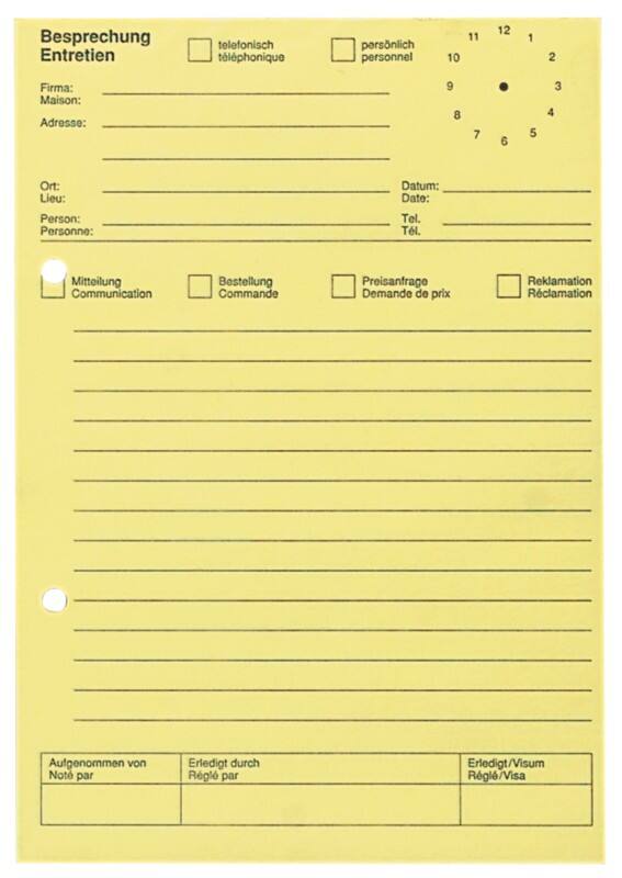 Ursus Style Telefonblock gelb A5 80 Blatt 60g/qm