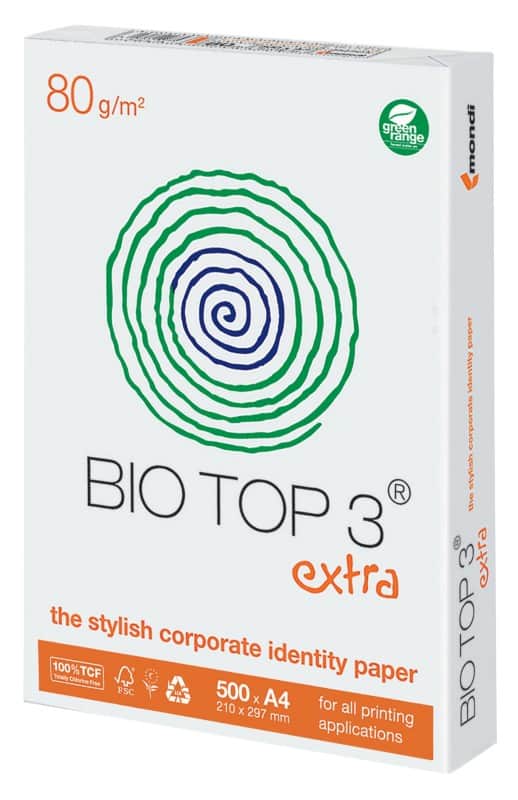 Bio Top 3 DIN A4 Druckerpapier 80 g/m² Matt Weiß 500 Blatt