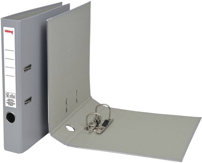 Viking Schmal Ordner A4 50 mm Grau 2 Ringe Pappkarton, PP (Polypropylen) Matt Hochformat