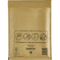 Mail Lite Luftpolster-Versandtaschen D/1 180 (B) x 260 (H) mm Abziehstreifen Goldgelb 100 Stück