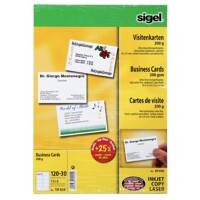 Sigel PC-Visitenkarten 3C DIN A4 200 g/m² Hochweiß 15 Blatt à 10 Stück