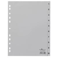 DURABLE 1 bis 10 Register A4 Grau PP (Polypropylen) 6511