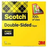 Scotch Doppelseitiges Klebeband Transparent ohne Schutzfolie 19 mm x 33 m