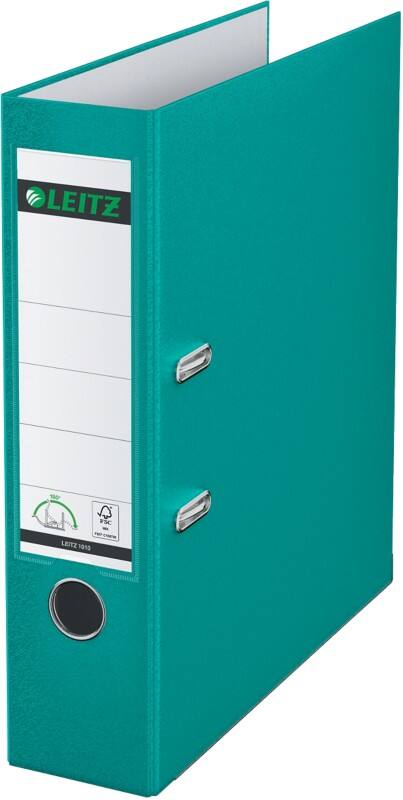 Leitz 180° Ordner Breit A4 82 mm Türkis 2 Ringe 1010 Kunststoff Glatt Hochformat