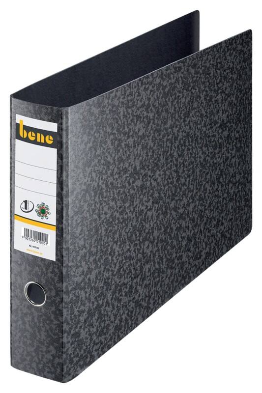 Bene No.1 Ordner Breit A3 75 mm Schwarz 2 Ringe 90700 Pappkarton Hochformat