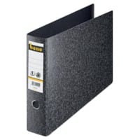Bene No.1 Power Ordner A3 75 mm Schwarz 2 Ringe 90700 Hartpappe Wolkenmarmor Hochformat