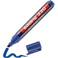 edding 330 Keilspitze Permanentmarker Breit Keilspitze 5 mm Blau Nachfüllbar