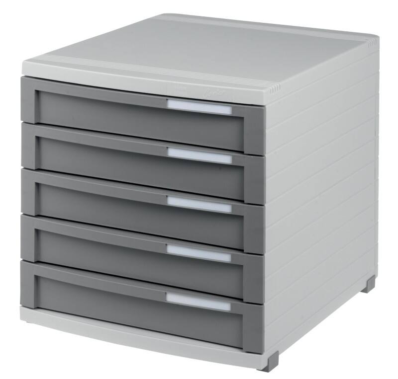 HAN CONTUR Schubladenboxen PS (Polystyrol) Grau, Hellgrau 5 Schübe 30 x 38,2 x 30,7 cm B4