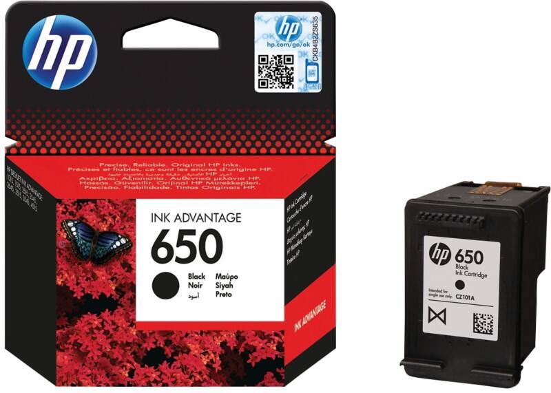 HP 650 Original Tintenpatrone CZ101AE Schwarz