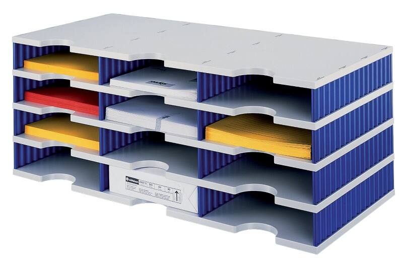Styro Sortiersystem Grundeinheit Styrodoc® DIN C4 Grau, Blau 72,3 x 33,1 x 29,3 cm