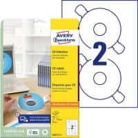 AVERY Zweckform L6015-25 CD/DVD Etiketten DIN A4 Weiß 25 Blatt à 2 Etiketten