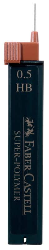 Faber-Castell Super-Polymer Bleistiftmine 0,5 mm HB Schwarz 12 Stück