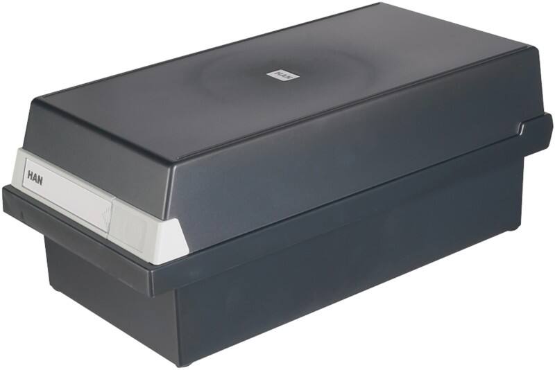 HAN Tischkarteikasten DIN A6 1300 Karten Schwarz 17,7 x 36 x 14 cm