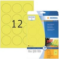 HERMA Farbige Etiketten 5152 Neongelb Rund 240 Etiketten pro Packung